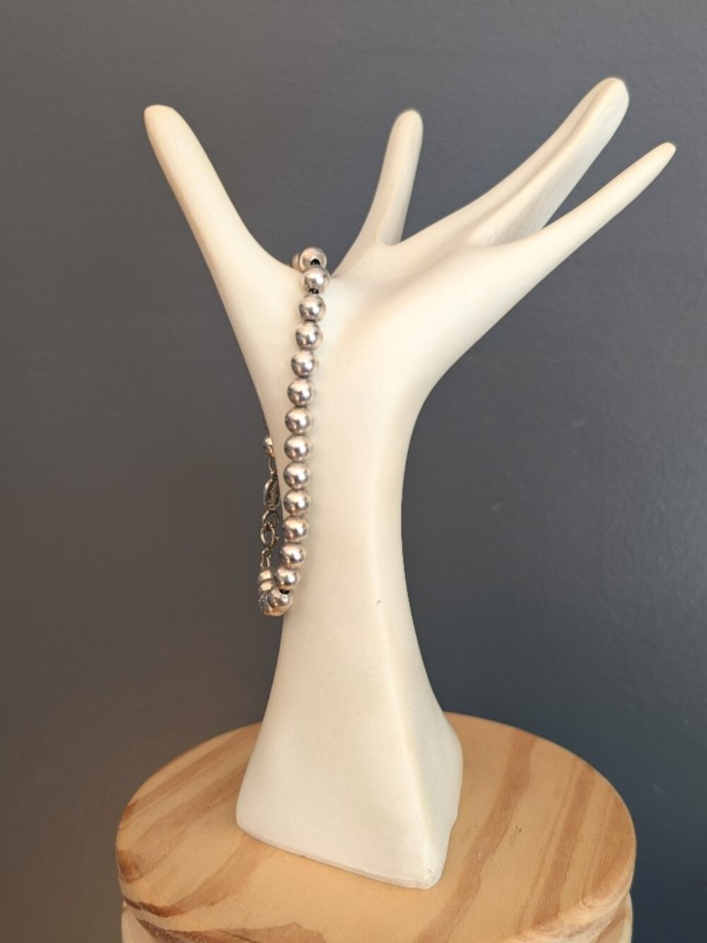 Vintage Napier silver bead ball bracelet - Picture 2 of 7